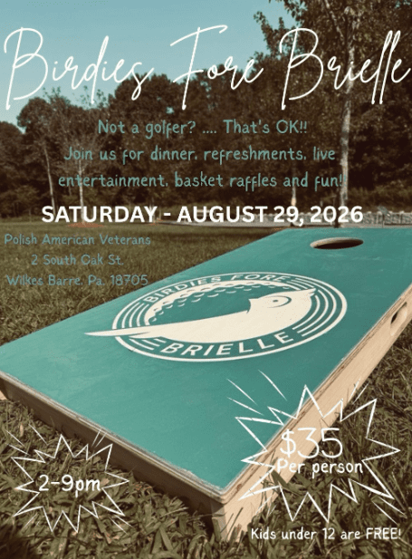 Invitation to a golf event with refreshments and games on August 29, 2016.