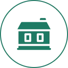Simple house silhouette on black background
